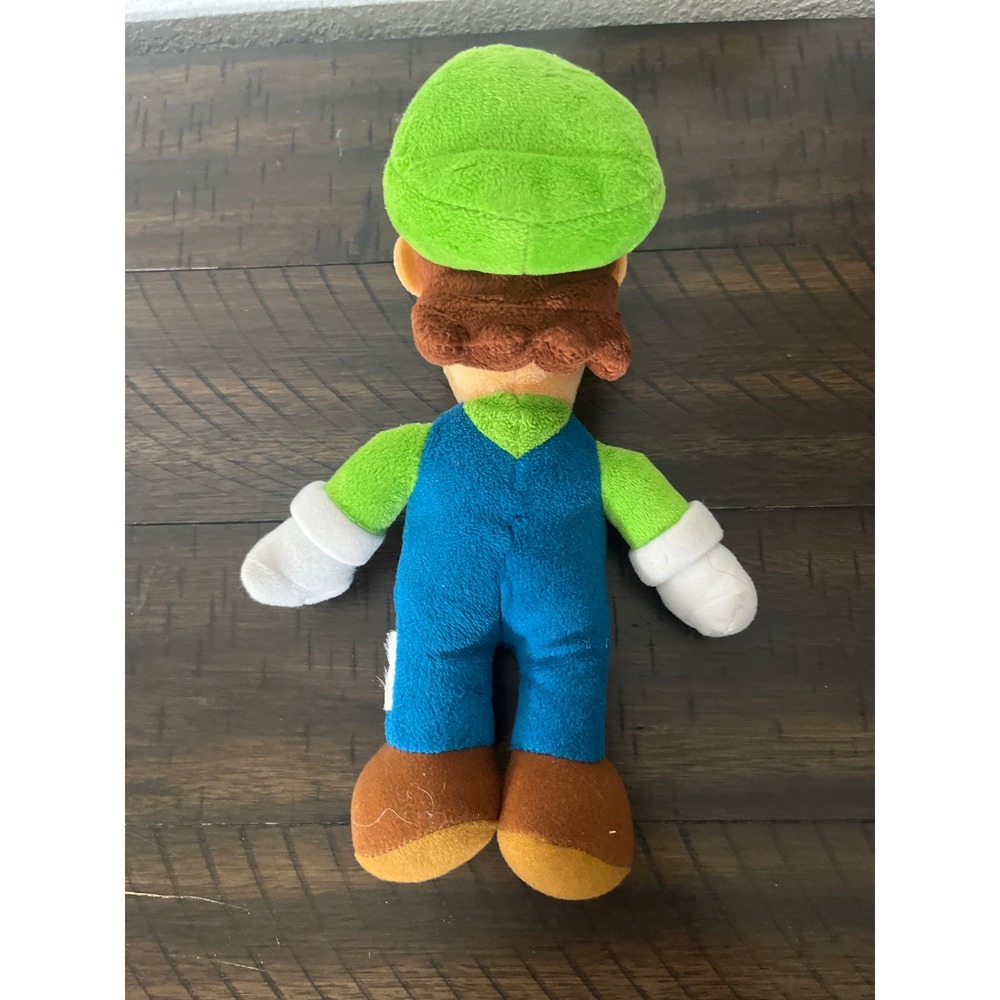 Nintendo Super Mario Bros Luigi Plush Toy Green Hat Blue Overalls Soft Stuffed - Picture 3 of 3